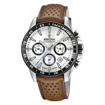 Festina Timeless Chronograph Brown Genuine Leather Men's Watch | F20561/1 | Time Watch Specialists